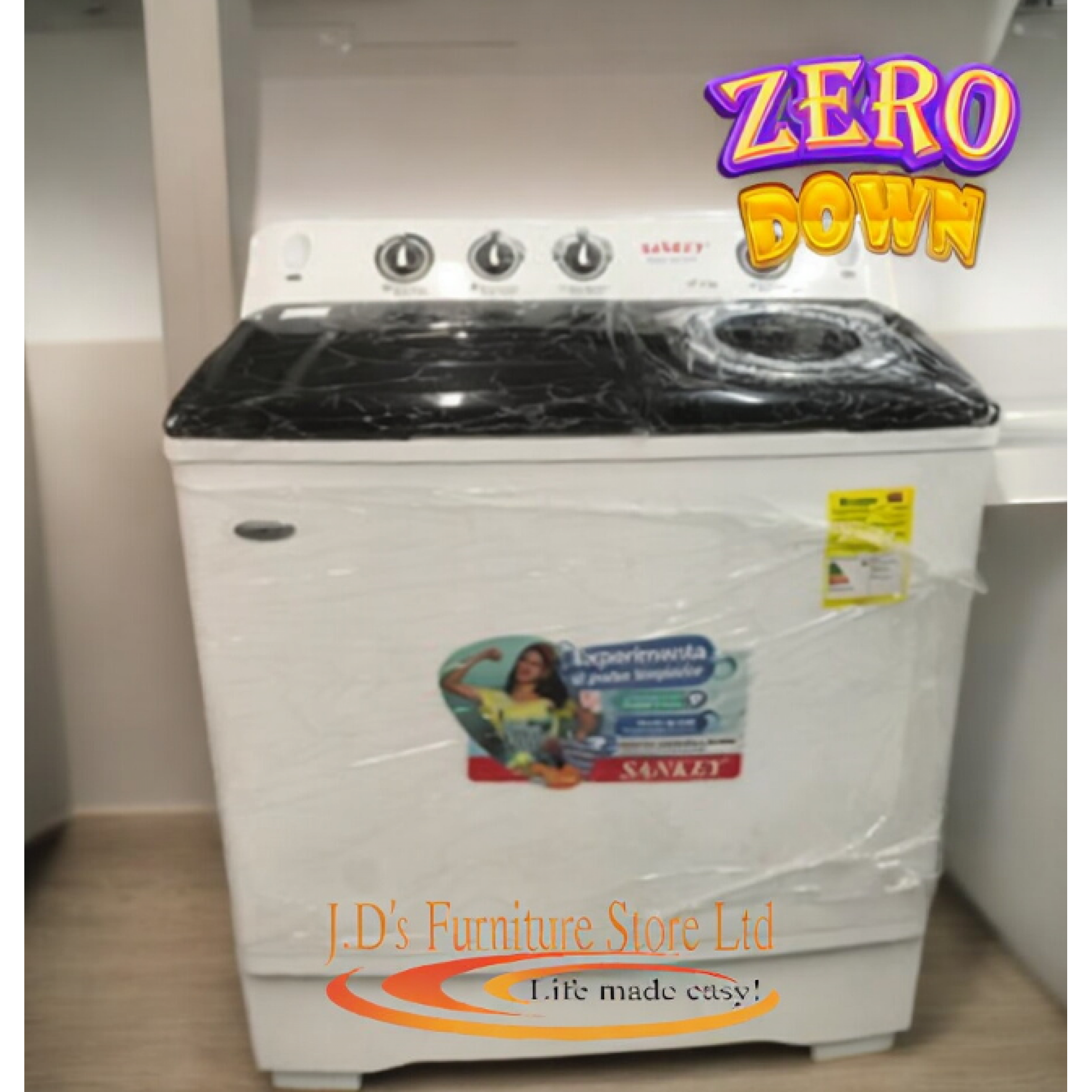 WASHER TWIN TUB- SANKEY 18 KG W/BLACK COVERS