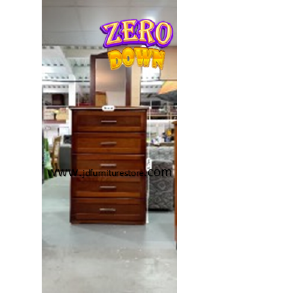 CHEST OF DRAWERS- ROSARIO CEDAR & PINE TALL BOY 5 DRAWERS W/MIRROR