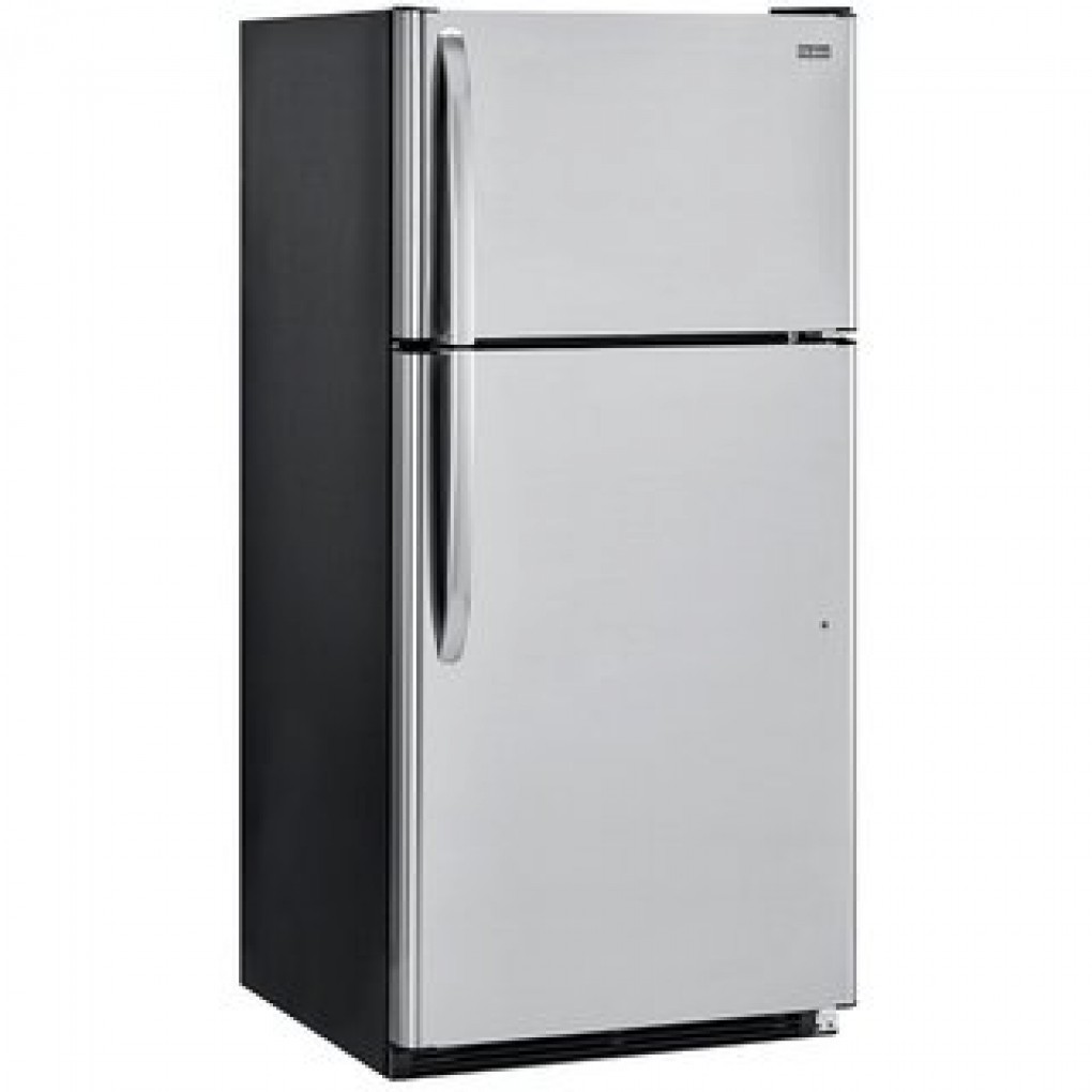 REFRIGERATOR- HAIER 18 CU FT TOP MOUNT, S/STEEL, NO FROST, GLASS SHELVESThe Haier HRT18F1APS is an 18.1 cu ft top mount refrigerator with adjustable spillproof glass shelves. It has a flat smooth door style and reversible hinges.  Adjustable Spillproof Gl