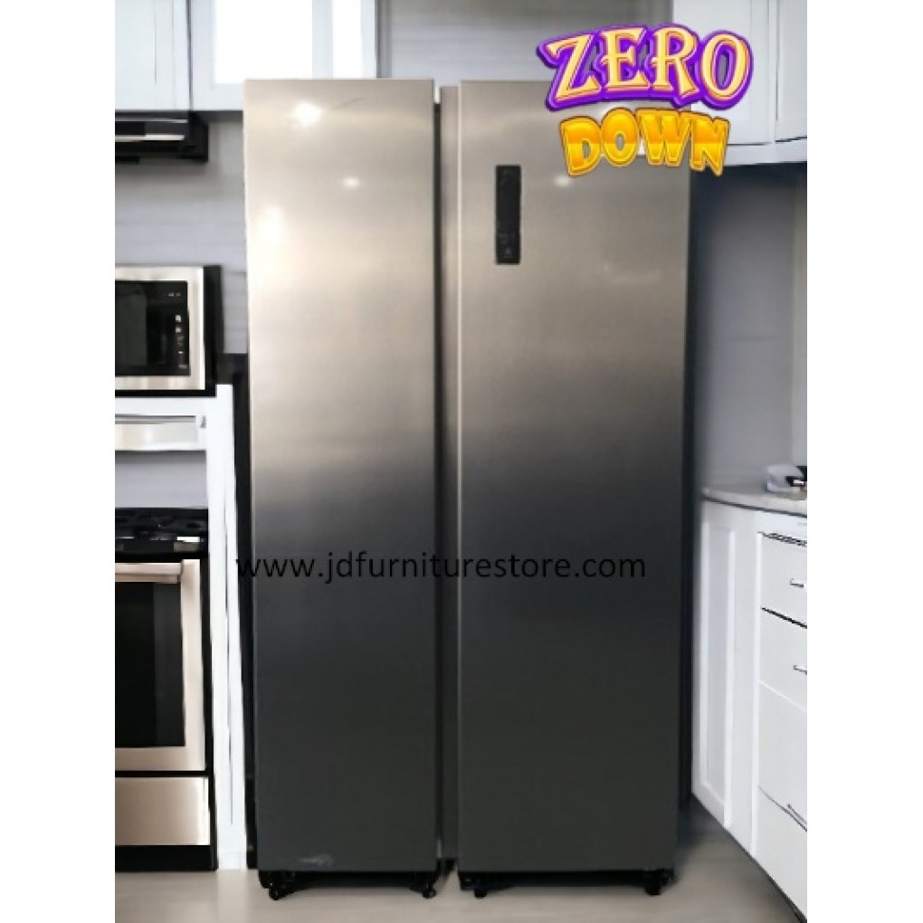 REFRIGERATOR- MAXSONIC SILVER GREY 21 CU FT SIDE BY SIDE (INVERTER)