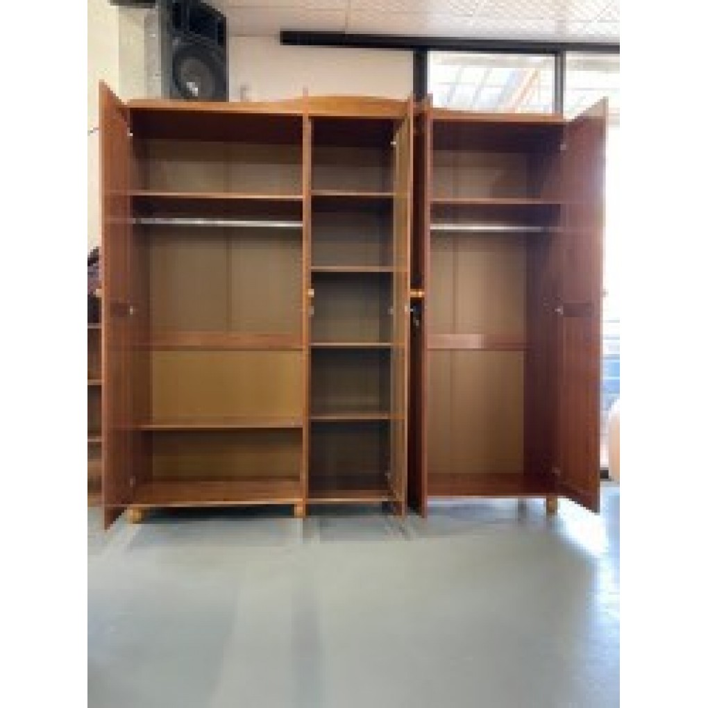 WARDROBE- 5 DOOR SOLID WOOD TEAK FINISH