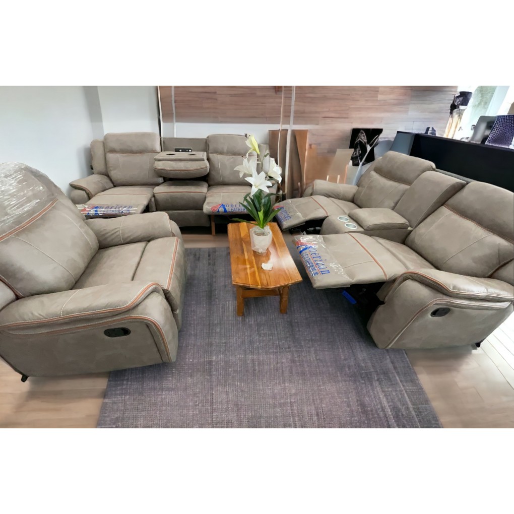 Milan Plush Sofa Rocker and Recliner set 