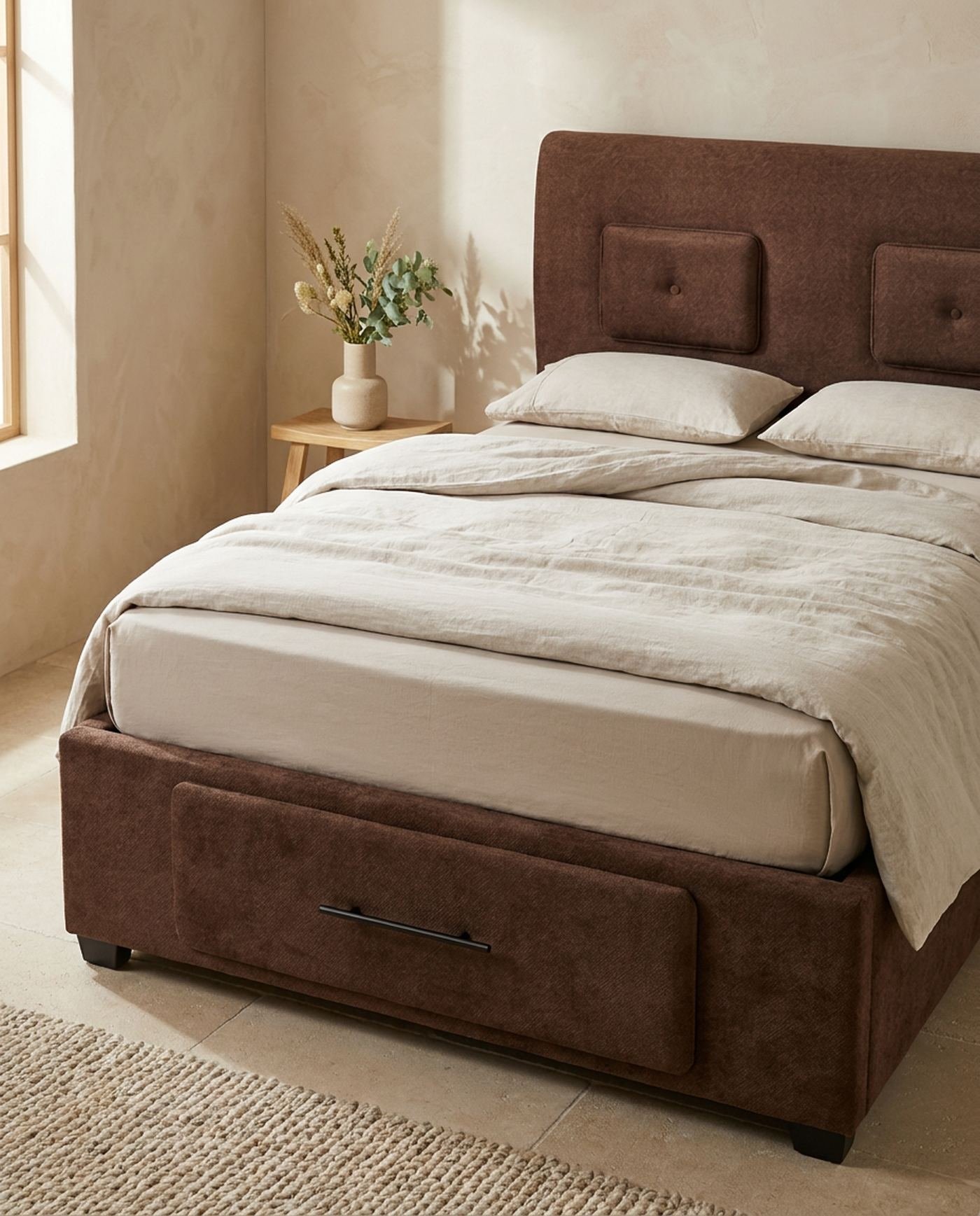Upholstered storage bed