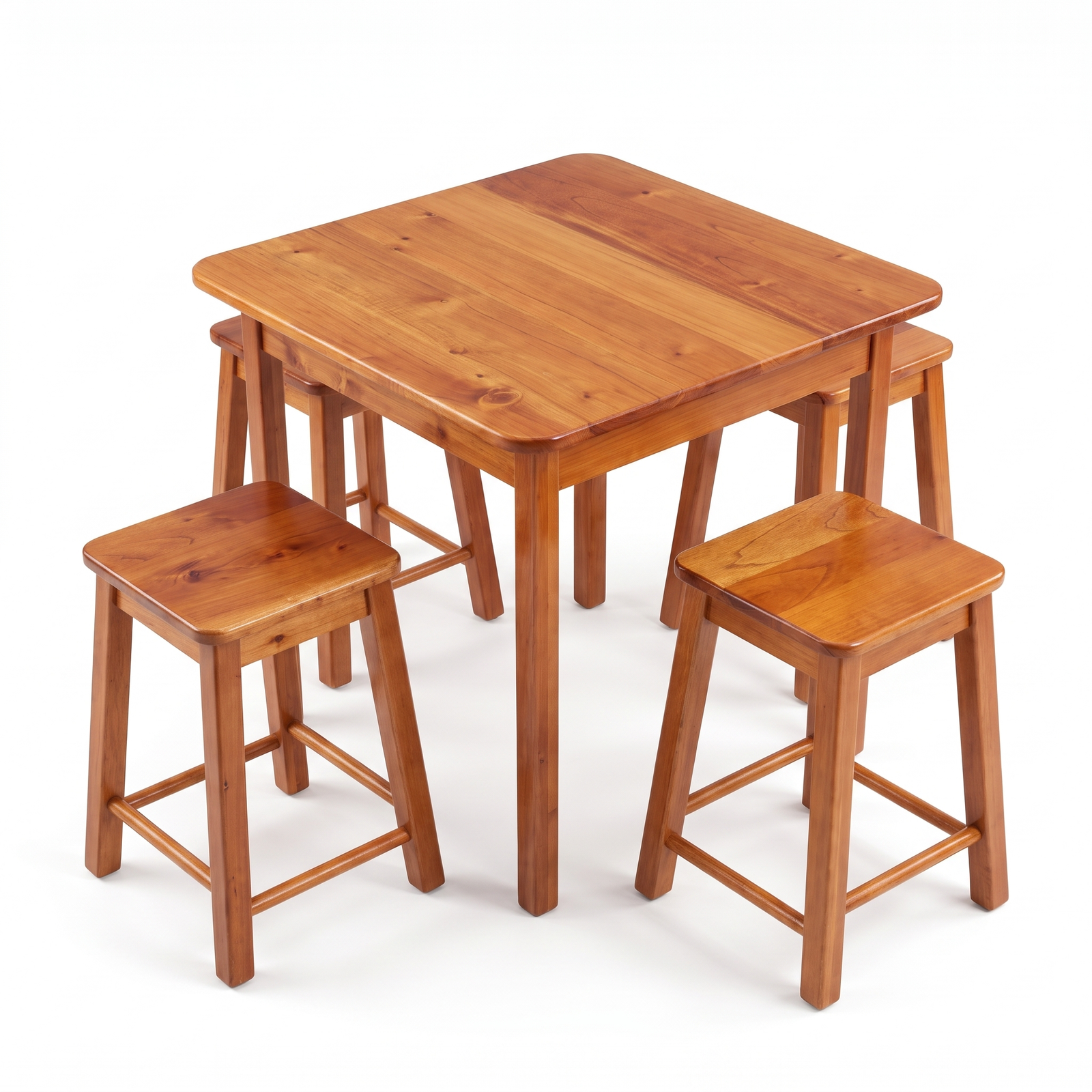 STOOL SET- CEDAR 5 PC ( 1 TABLE + 4 STOOLS)