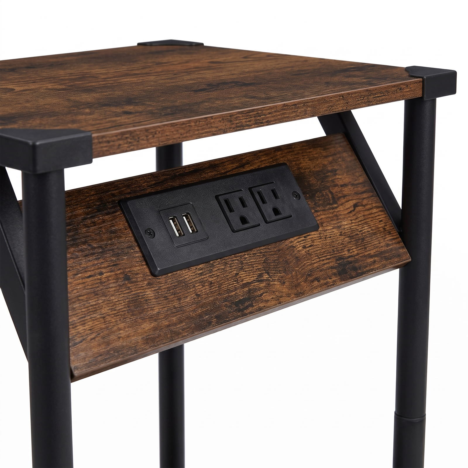 BED SIDE TABLE W/PLUG & USB IMPORTED