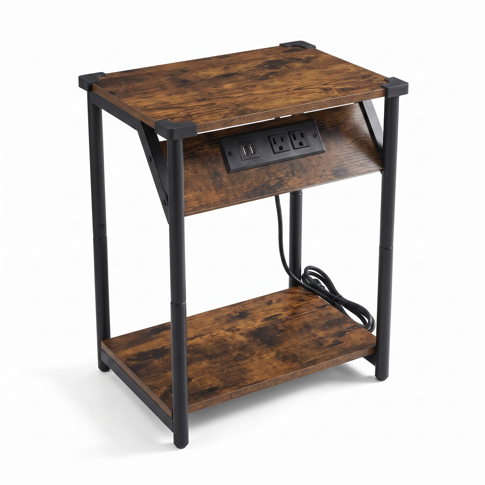 BED SIDE TABLE W/PLUG & USB IMPORTED