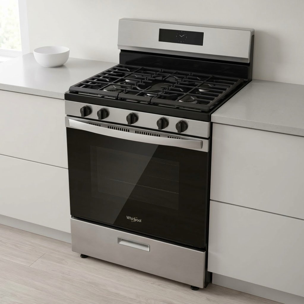 WHIRLPOOL STOVE 30” 5 BURNER GAS RANGE